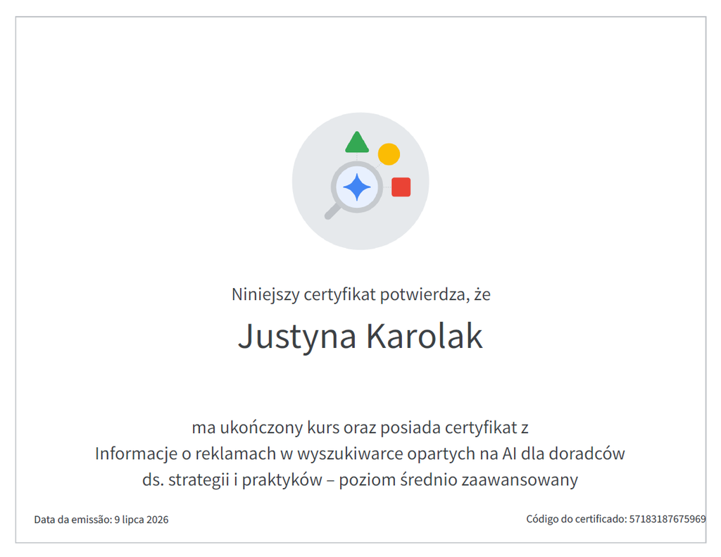 Reklamy w wyszukiwarce oparte na AI – poziom średnio zaawansowany